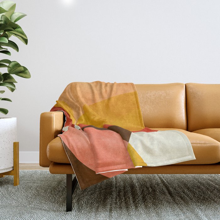 geometric autumn sun abstract Throw Blanket Gallery Image 1