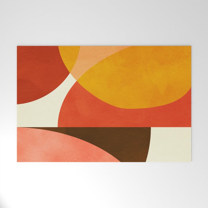 geometric autumn sun abstract Welcome Mat Gallery Image 1