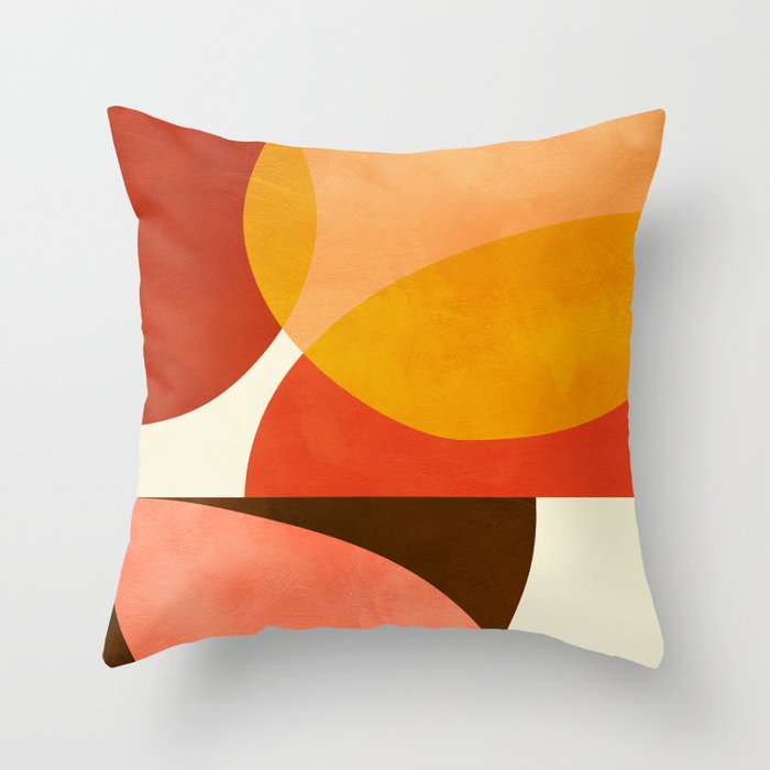 geometric autumn sun abstract Throw Pillow Gallery Image 6