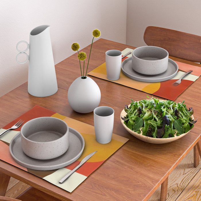 geometric autumn sun abstract Placemat Gallery Image 2