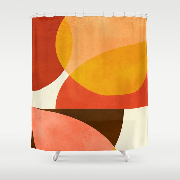 geometric autumn sun abstract Shower Curtain Gallery Image 1