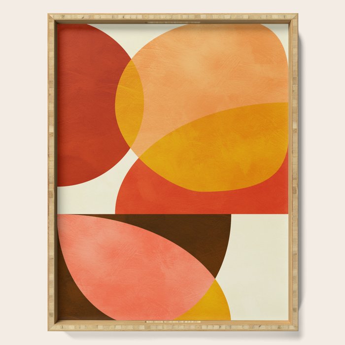 geometric autumn sun abstract Serving Tray Gallery Image 1
