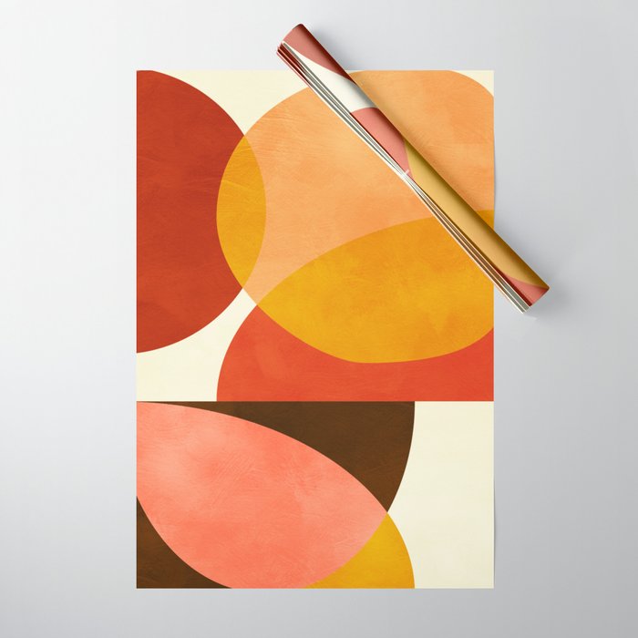 geometric autumn sun abstract Wrapping Paper Gallery Image 1