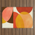 geometric autumn sun abstract Outdoor Rug Gallery Image 1