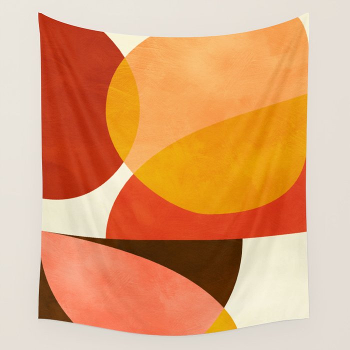 geometric autumn sun abstract Wall Tapestry Gallery Image 4