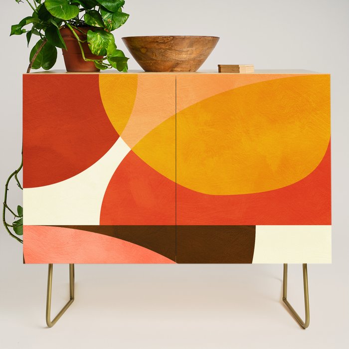 geometric autumn sun abstract Credenza Gallery Image 1