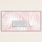 Blush Pink Palm Leaves Dream - Cali Summer Vibes #2 #tropical #decor #art #society6 Desk Mat Gallery Image 1