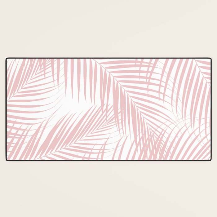 Blush Pink Palm Leaves Dream - Cali Summer Vibes #2 #tropical #decor #art #society6 Desk Mat Gallery Image 3