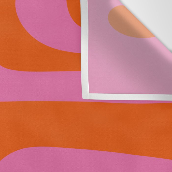 Mid-Century Modern Piquet Minimalist Abstract in Hot Pink and Retro Red Orange Wall Tapestry Gallery Image 3