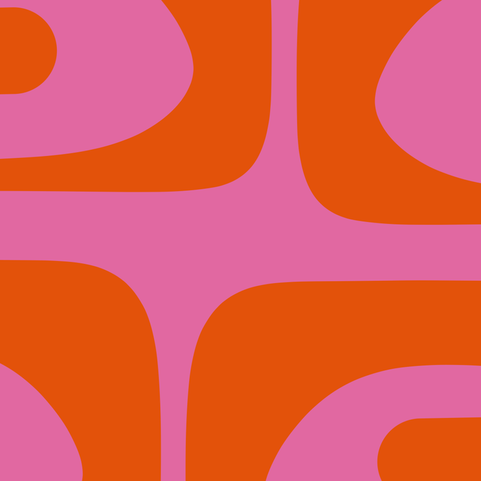 Mid-Century Modern Piquet Minimalist Abstract in Hot Pink and Retro Red Orange Coffee Mug Gallery Image 2