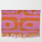 Mid-Century Modern Piquet Minimalist Abstract in Hot Pink and Retro Red Orange Wall Hanging Gallery Image 1
