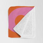 Mid-Century Modern Piquet Minimalist Abstract in Hot Pink and Retro Red Orange Throw Blanket Gallery Image 3
