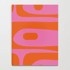 Mid-Century Modern Piquet Minimalist Abstract in Hot Pink and Retro Red Orange Notebook Gallery Image 4