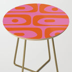 Mid-Century Modern Piquet Minimalist Abstract in Hot Pink and Retro Red Orange Side Table Gallery Image 2
