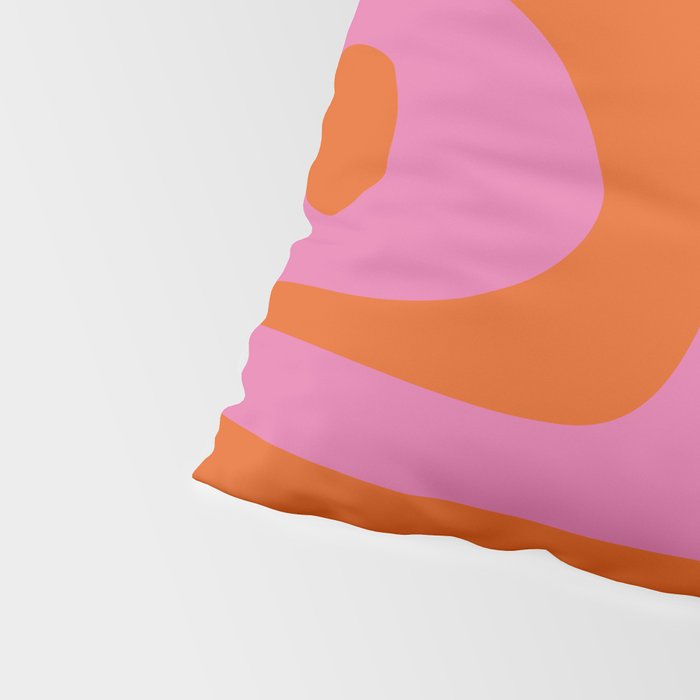Mid-Century Modern Piquet Minimalist Abstract in Hot Pink and Retro Red Orange Pillow Sham Gallery Image 4