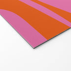 Mid-Century Modern Piquet Minimalist Abstract in Hot Pink and Retro Red Orange Welcome Mat Gallery Image 2