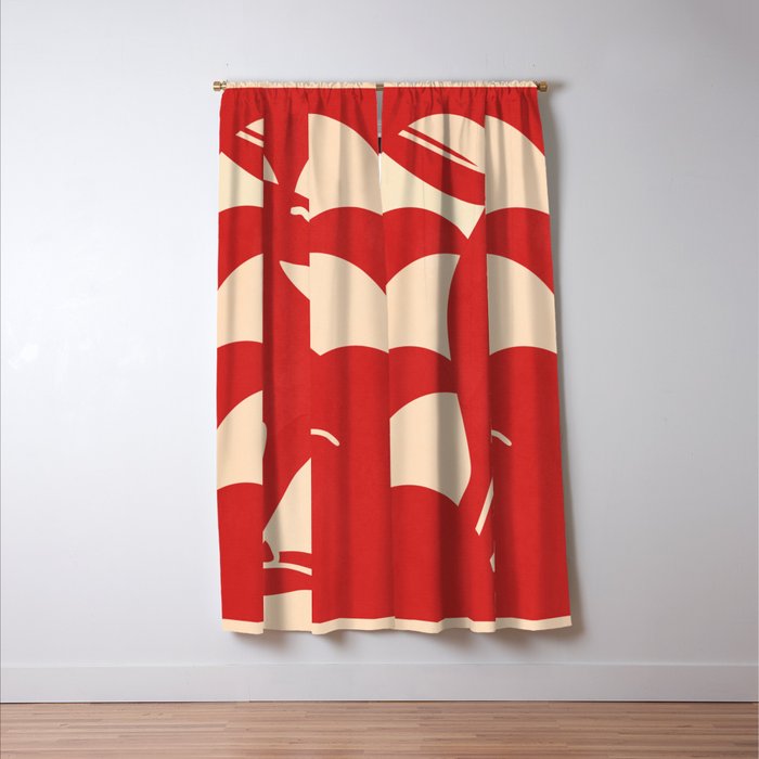 Minimalist Rabbit 4 Window Curtain Gallery Image 3