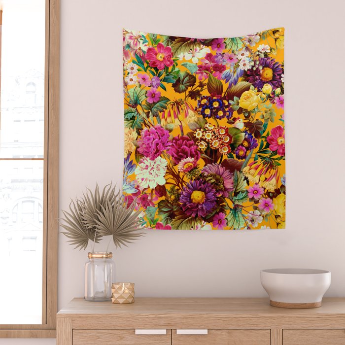 Multicolor Botanical Garden Wall Tapestry Gallery Image 2