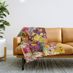 Multicolor Botanical Garden Throw Blanket Gallery Image 1