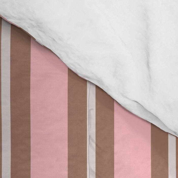 Classic Double Stripes Vertical Stripe Pattern Mocha Pink Comforter Gallery Image 4