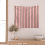 Classic Double Stripes Vertical Stripe Pattern Mocha Pink Wall Tapestry Gallery Image 2