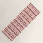 Classic Double Stripes Vertical Stripe Pattern Mocha Pink Yoga Mat Gallery Image 1