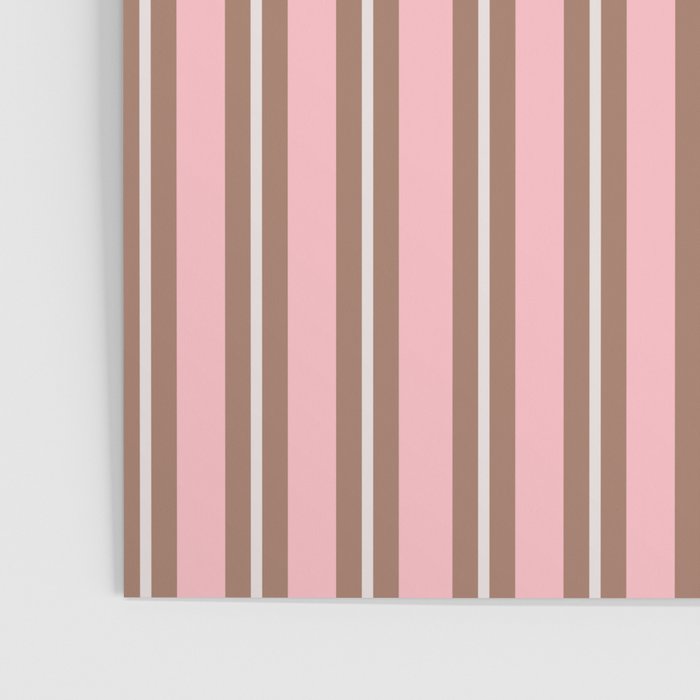 Classic Double Stripes Vertical Stripe Pattern Mocha Pink Poster Gallery Image 3