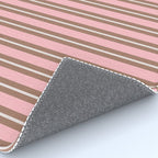 Classic Double Stripes Vertical Stripe Pattern Mocha Pink Rug Gallery Image 4