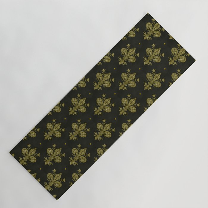 Fleur De Lis In Rich Green Yoga Mat Gallery Image 1