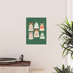 Folk Art Holiday Bells - Forest Green Poster Gallery Image 2