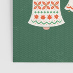 Folk Art Holiday Bells - Forest Green Poster Gallery Image 3
