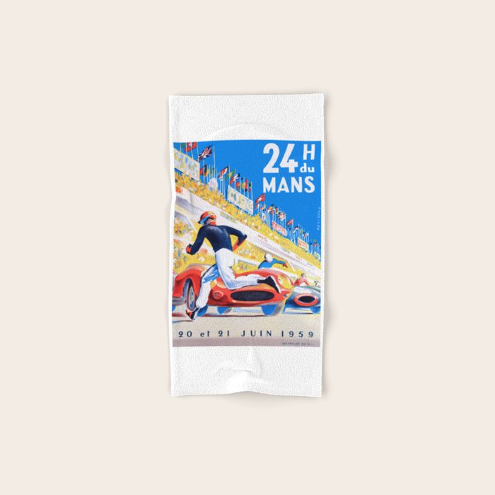 1959 24 Hours of Le Mans Race Poster Bath Towel Gallery Image 1