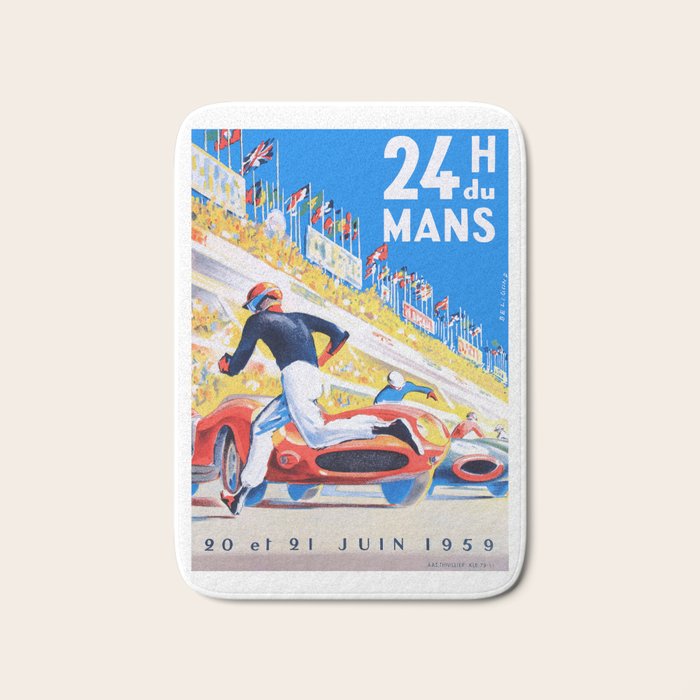 1959 24 Hours of Le Mans Race Poster Bath Mat Gallery Image 1