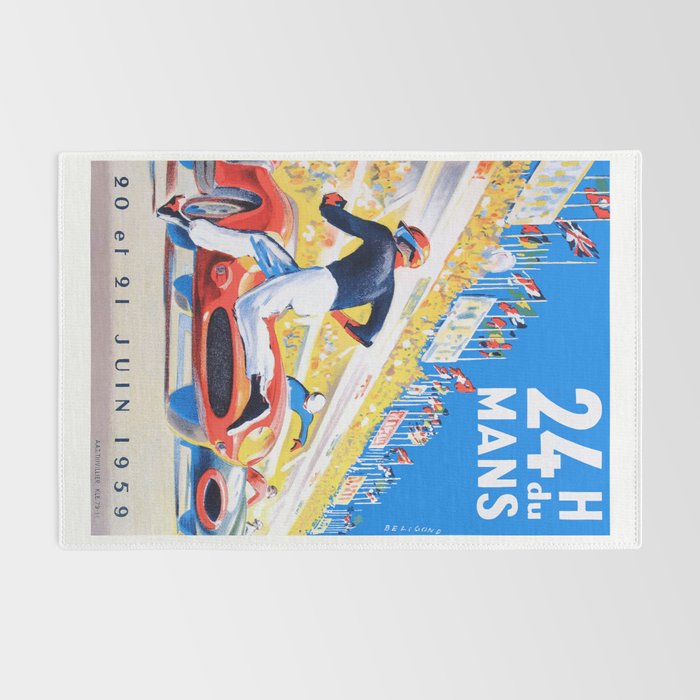1959 24 Hours of Le Mans Race Poster Rug Gallery Image 2