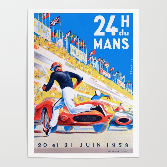 1959 24 Hours of Le Mans Race Poster Poster