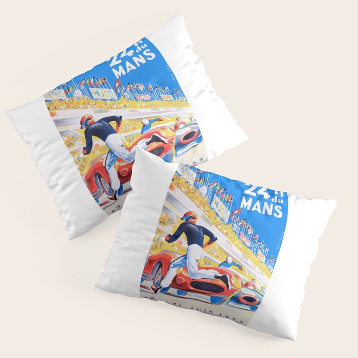 1959 24 Hours of Le Mans Race Poster Pillow Sham Gallery Image 1