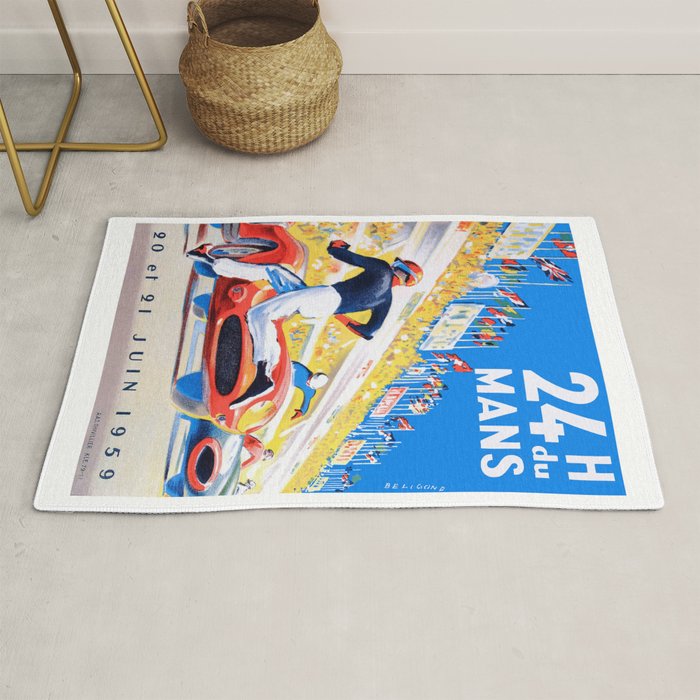 1959 24 Hours of Le Mans Race Poster Rug Gallery Image 1