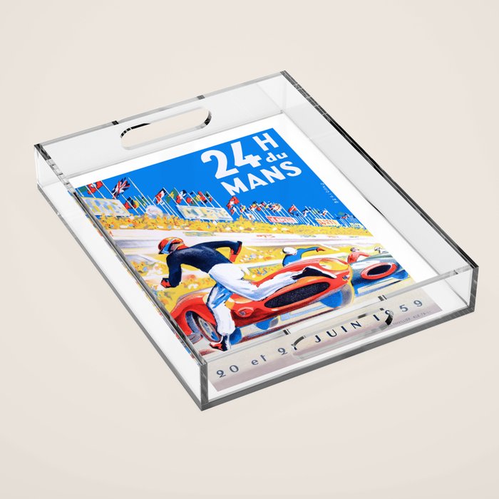 1959 24 Hours of Le Mans Race Poster Acrylic Tray Gallery Image 1