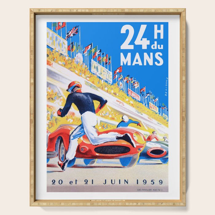 1959 24 Hours of Le Mans Race Poster Serving Tray Gallery Image 1