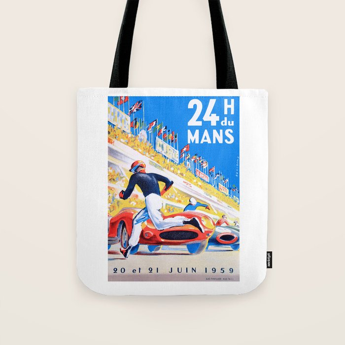 1959 24 Hours of Le Mans Race Poster Tote Bag Gallery Image 1