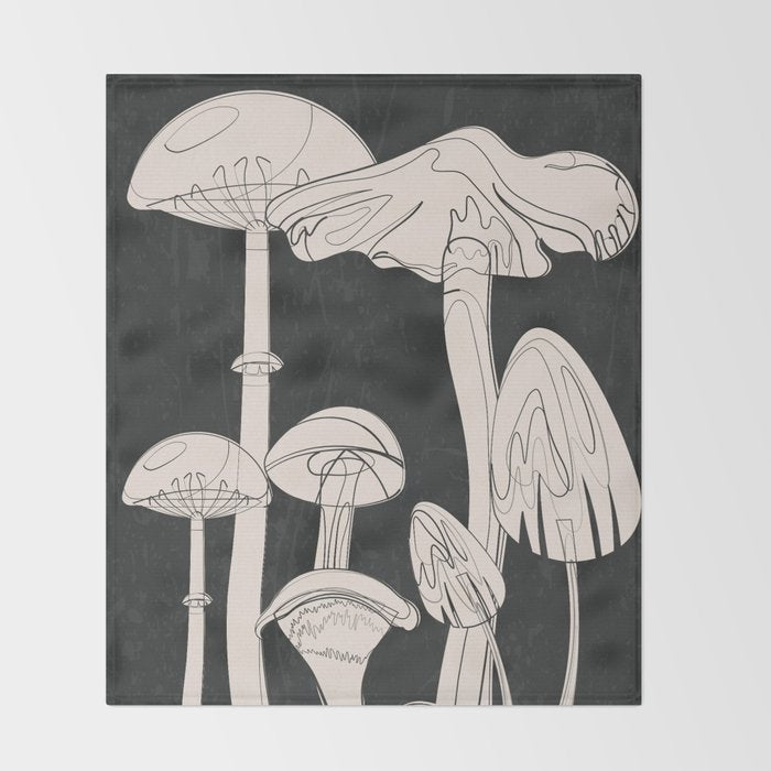 Abstract Mushrooms 7 Throw Blanket Gallery Image 2