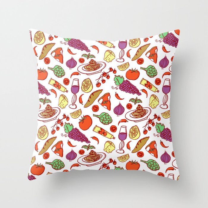 Retro 70s Italian Cucina Throw Pillow Gallery Image 6