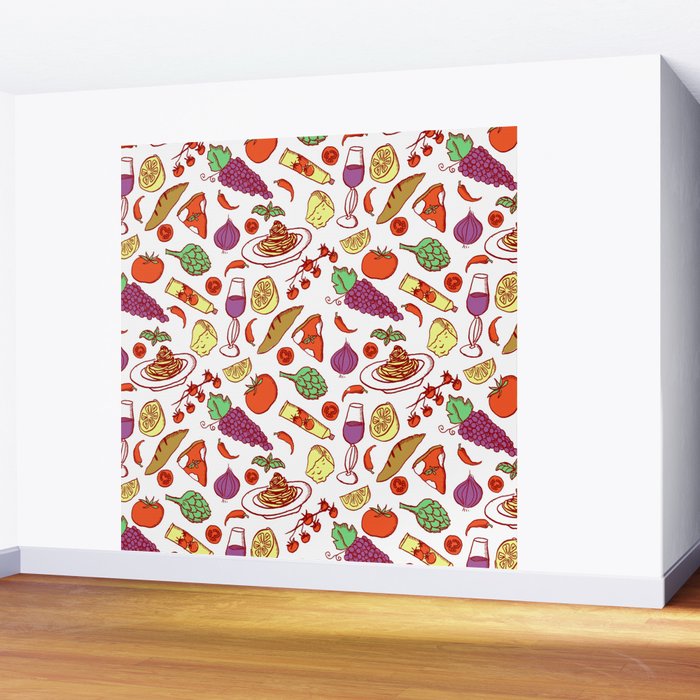 Retro 70s Italian Cucina Wall Mural Gallery Image 2