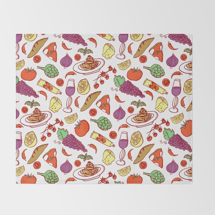 Retro 70s Italian Cucina Throw Blanket Gallery Image 2