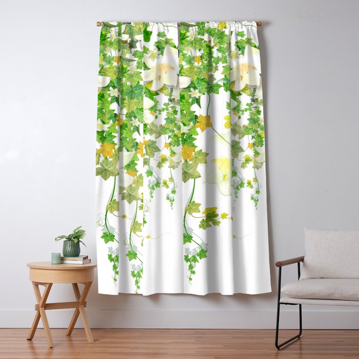 Watercolor Ivy Window Curtain Gallery Image 1