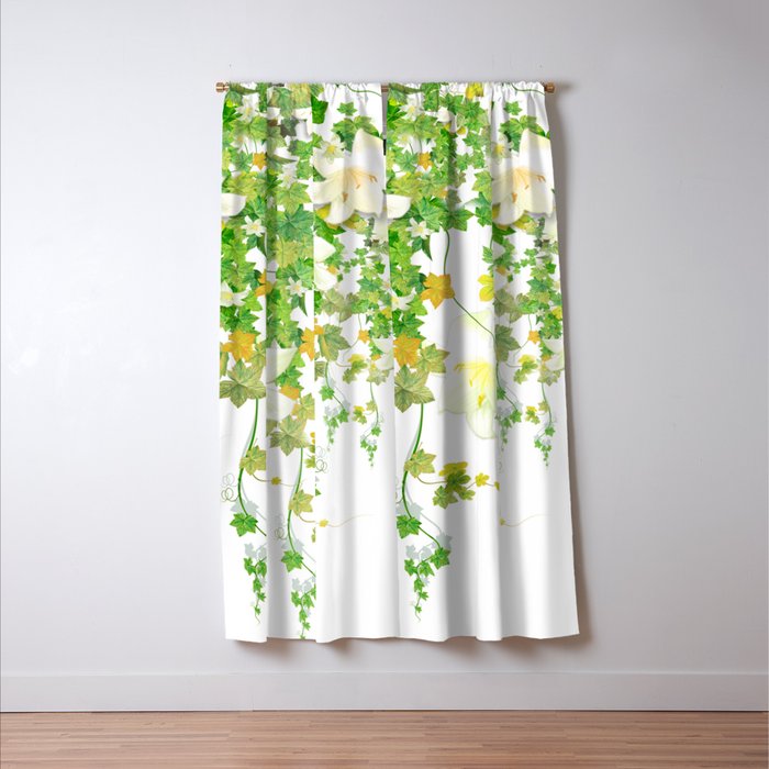 Watercolor Ivy Window Curtain Gallery Image 3