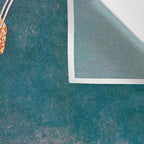 Art Deco White Peacock and Flapper Vintage Art Wall Tapestry Gallery Image 3