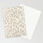 Hand Drawn Jacobean Floral - Apricot Sage Stationery Card Gallery Image 2