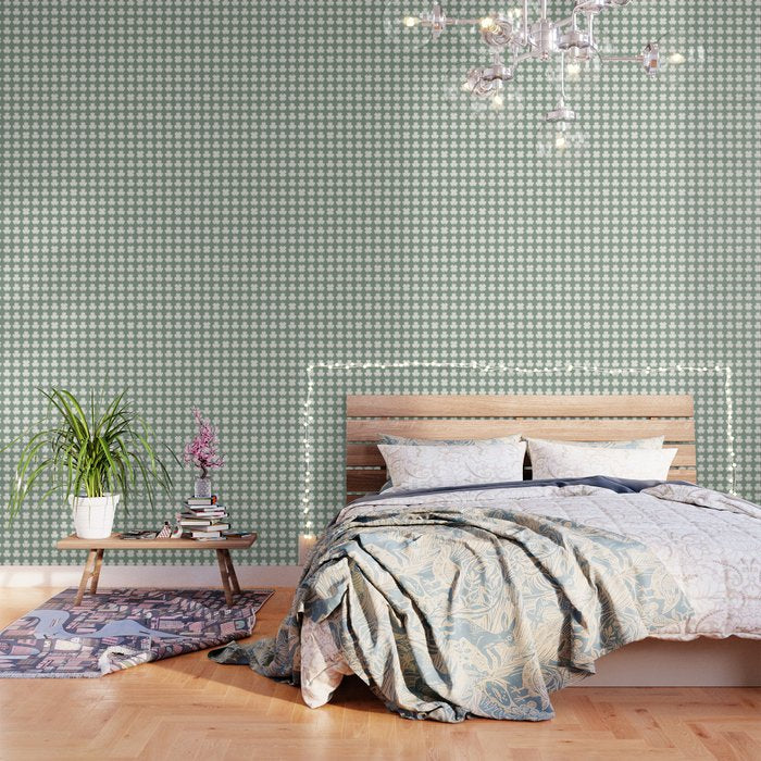 Clovers XXXVII Sage Green Botanical Pattern Wallpaper Gallery Image 3