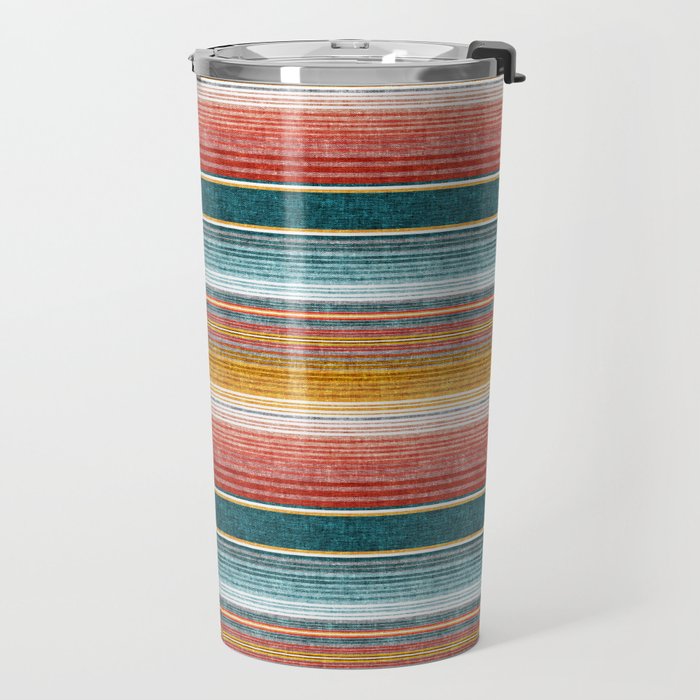 serape southwest stripe - orange & teal Travel Mug Gallery Image 2